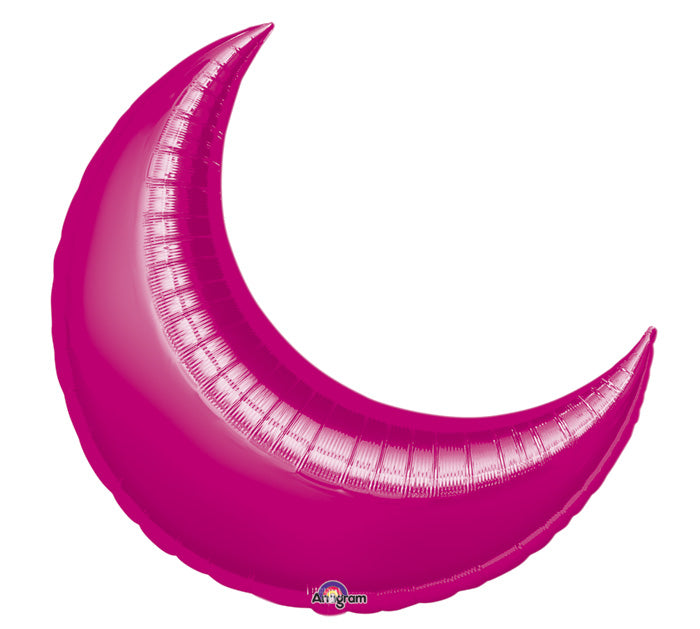 9" Airfill Only Mini Shape Fuchsia Crescent Balloon