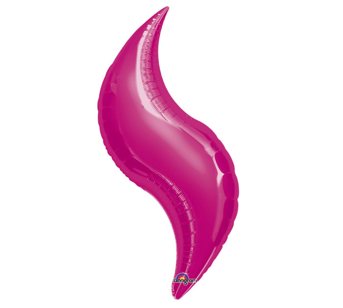 15"Airfill Only Mini Shape Fuchsia Curve Balloon