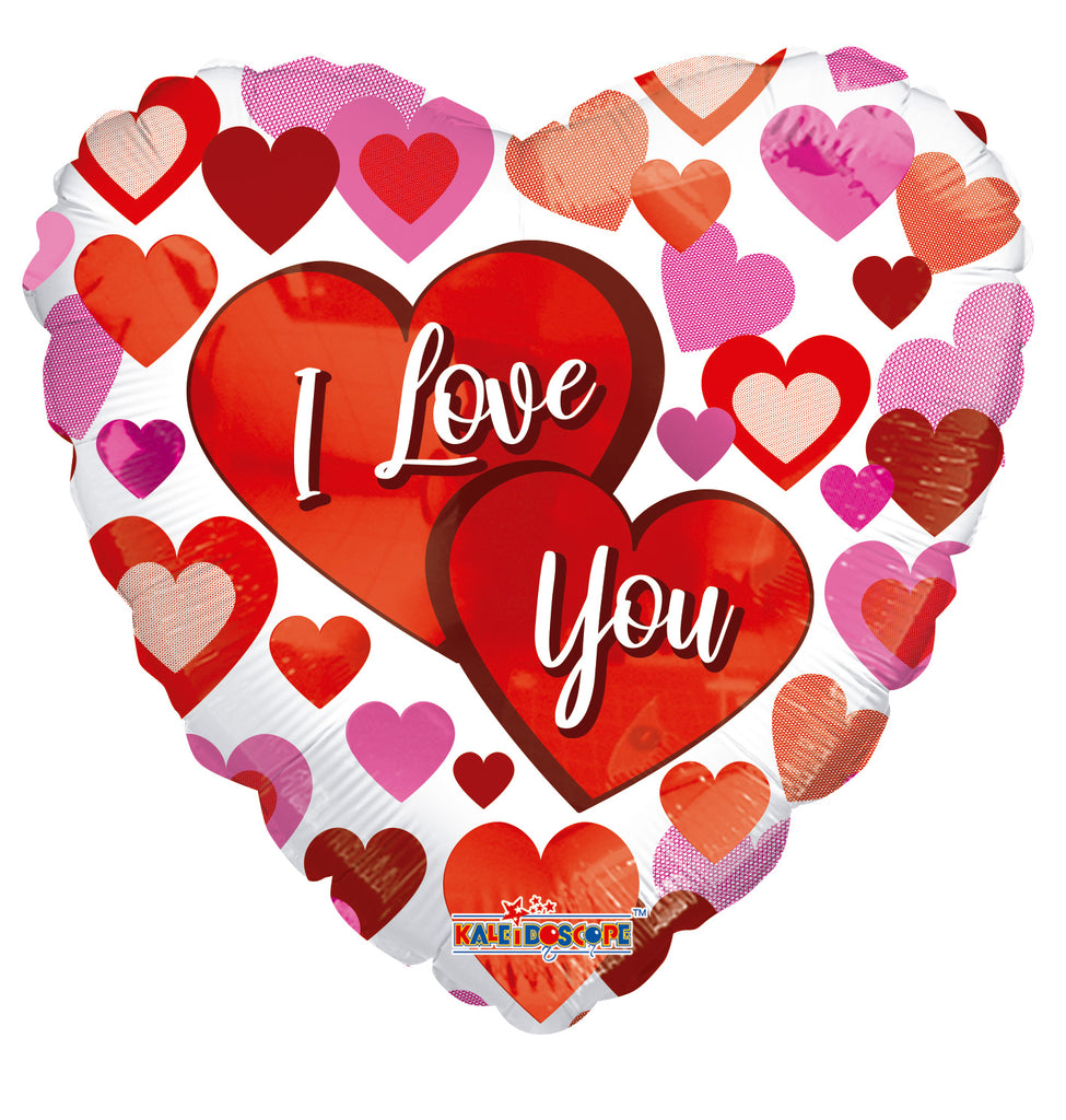 18" I Love You Two Big Hearts Foil Balloon