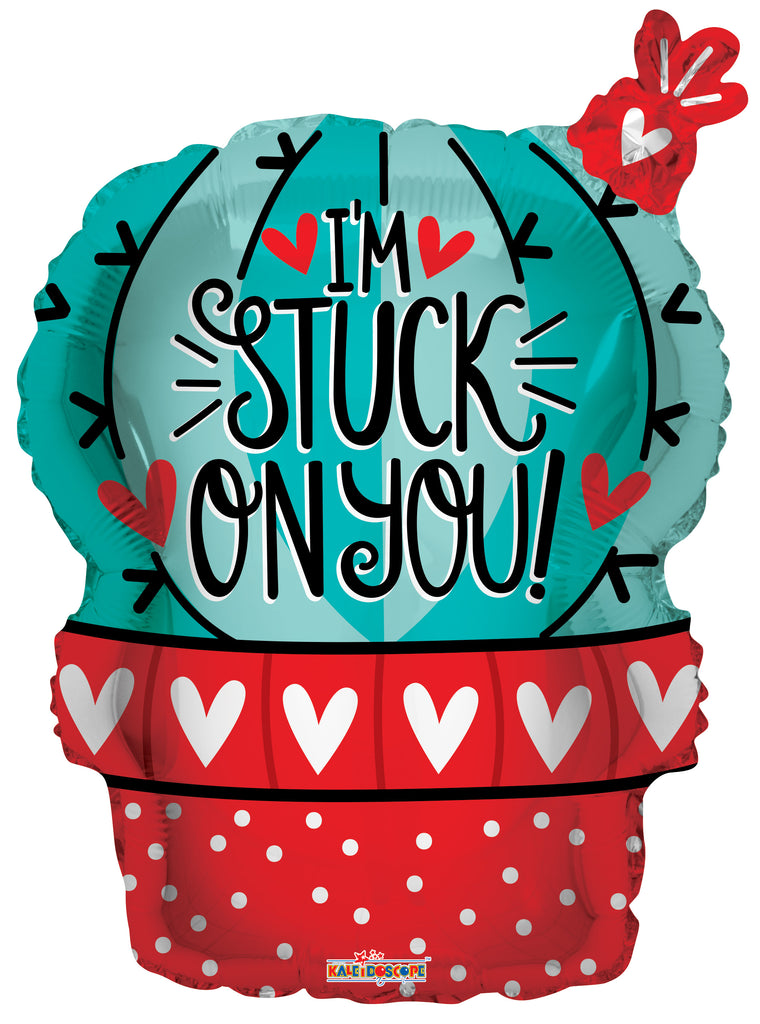 18" I'm Stuck On You Cactus Love Foil Balloon