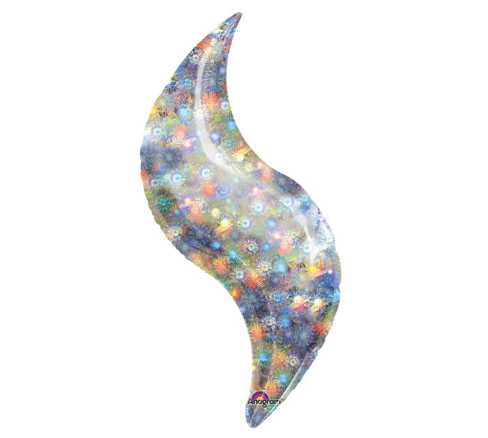 36" SuperShape Holo Fireworks Curve Balloon