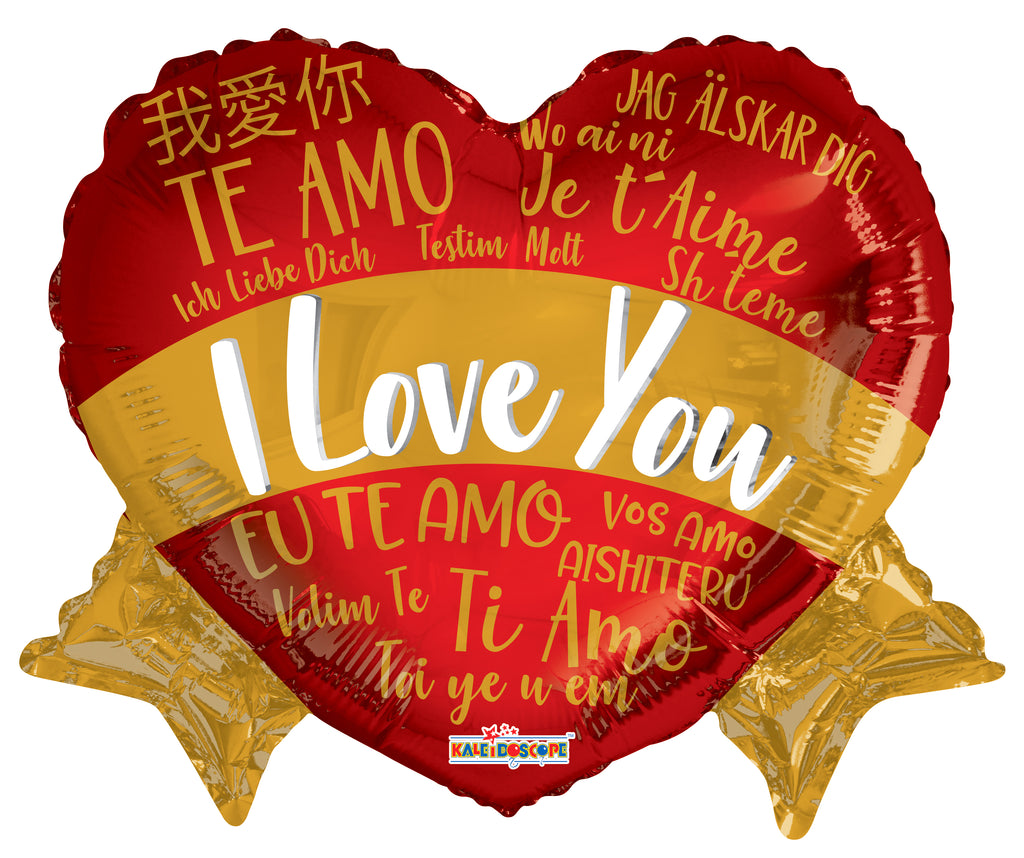 10" Airfill Only I Love You Languages Banner Foil Balloon