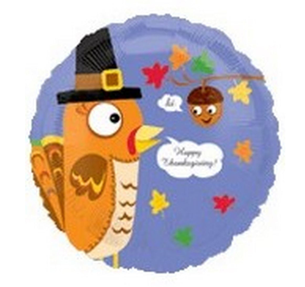 18" Happy Thanksgiving Turkey Acorn Balloon