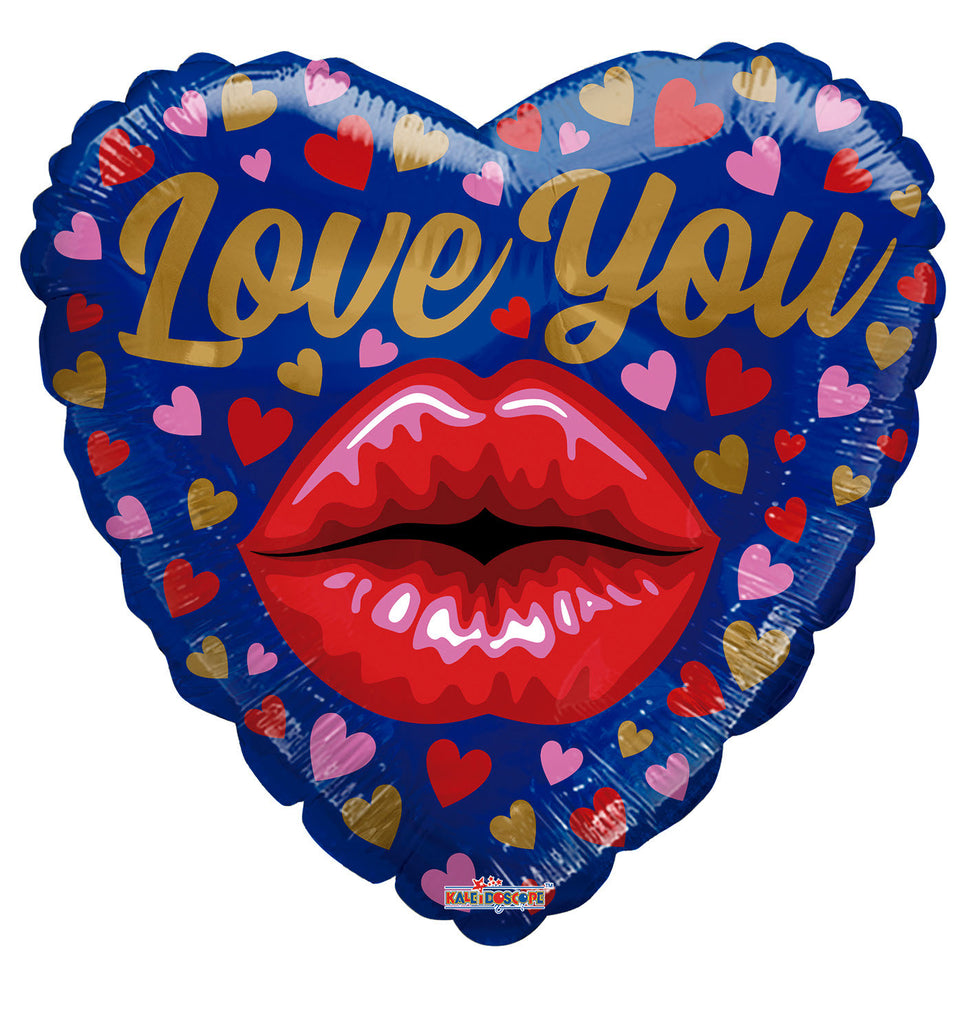 18" Love You Lips Foil Balloon