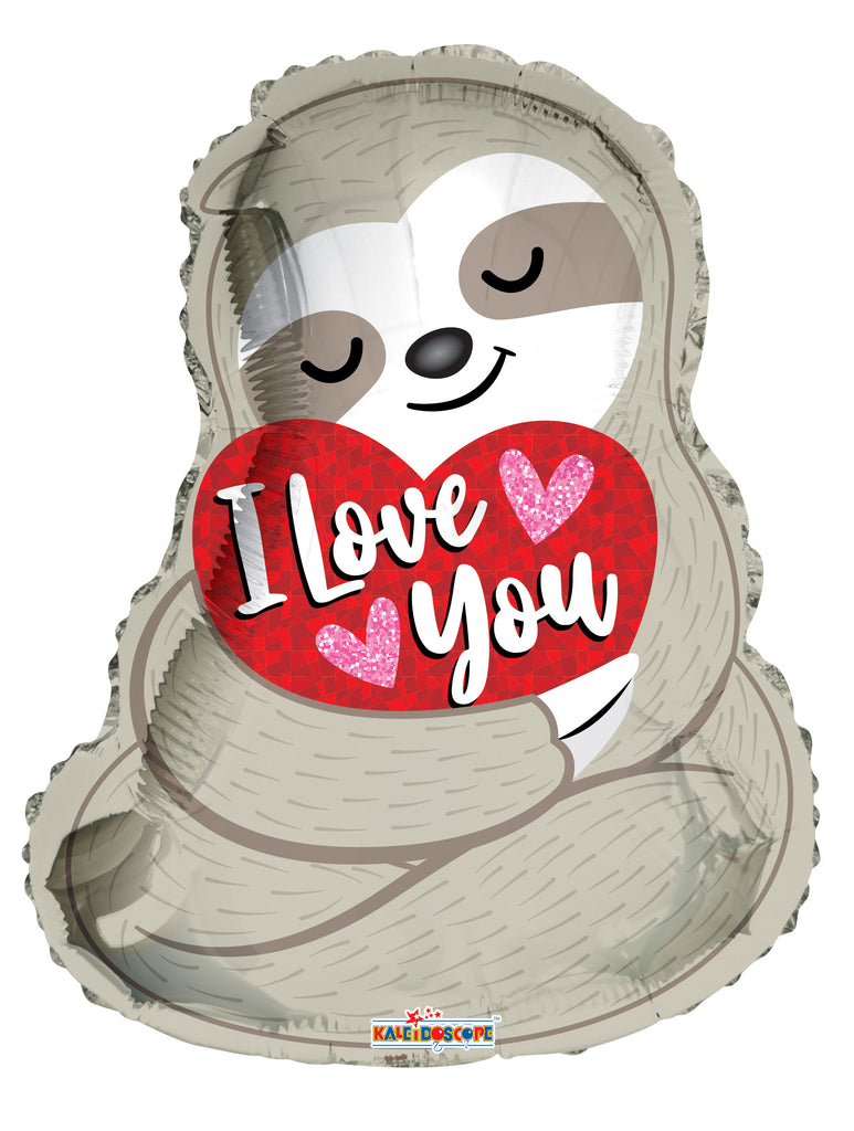 18" I Love You Sloth Foil Balloon