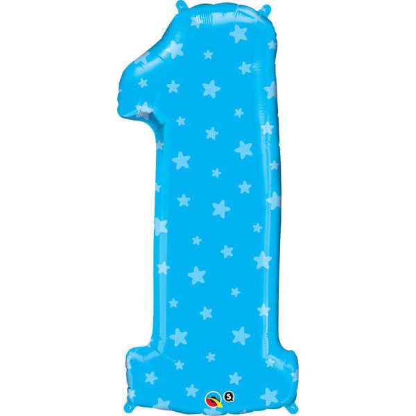 38" Number One Blue Stars Balloon