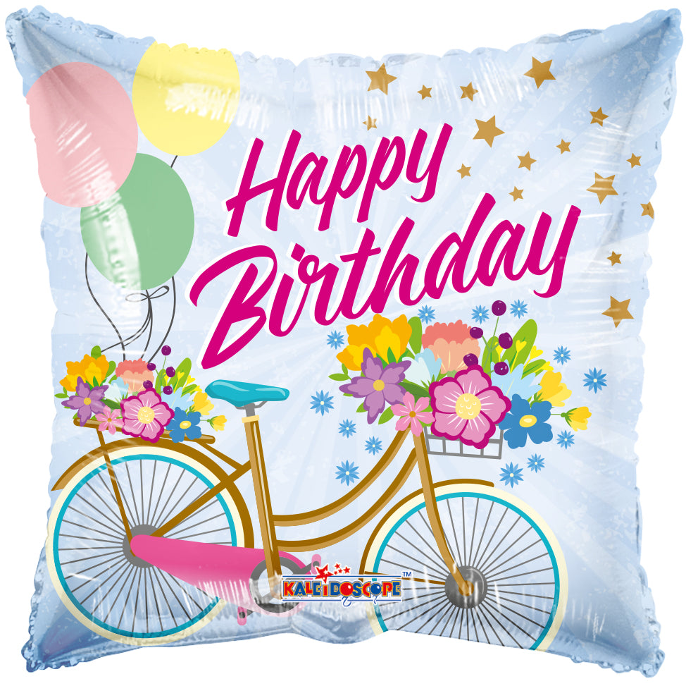 18" Birthday Bike Gellibean Foil Balloons