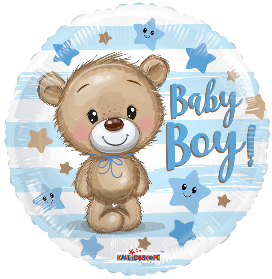 9" Airfill Only Baby Boy Bear Gellibean Foil Balloons