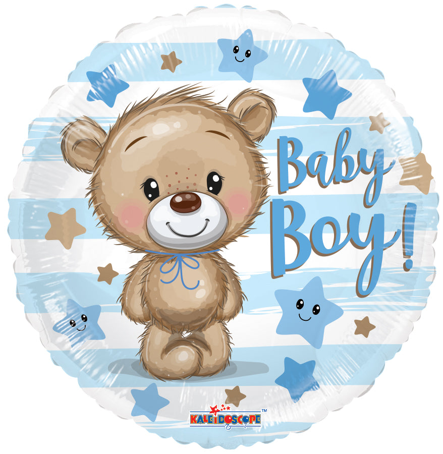 18" Baby Boy Bear Gellibean Foil Balloons