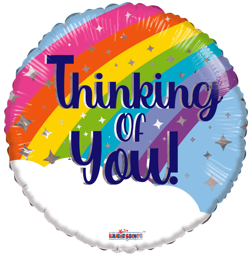 4" Airfill Only Thinking Of You Rainbow Foil Balloons