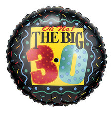 18" Oh No The Big 3-0 Balloon