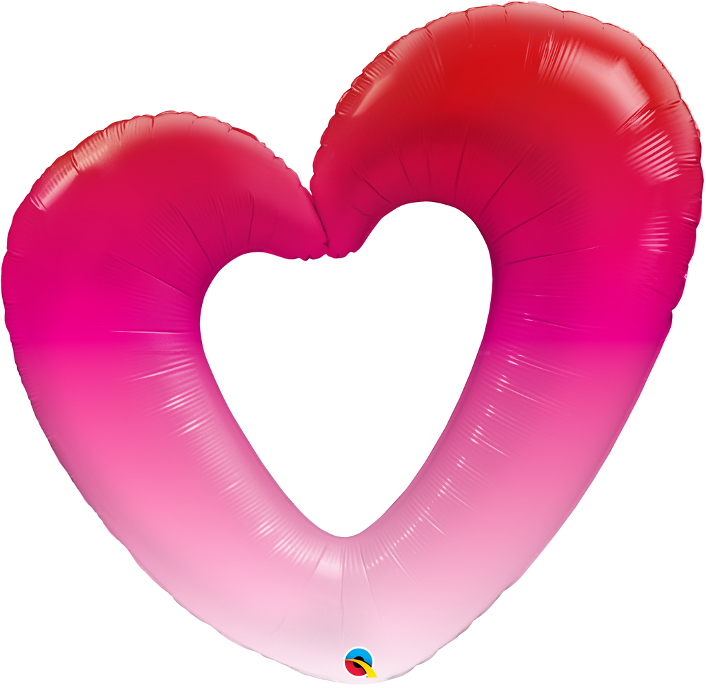 42" Pink Ombre Heart Foil Balloon