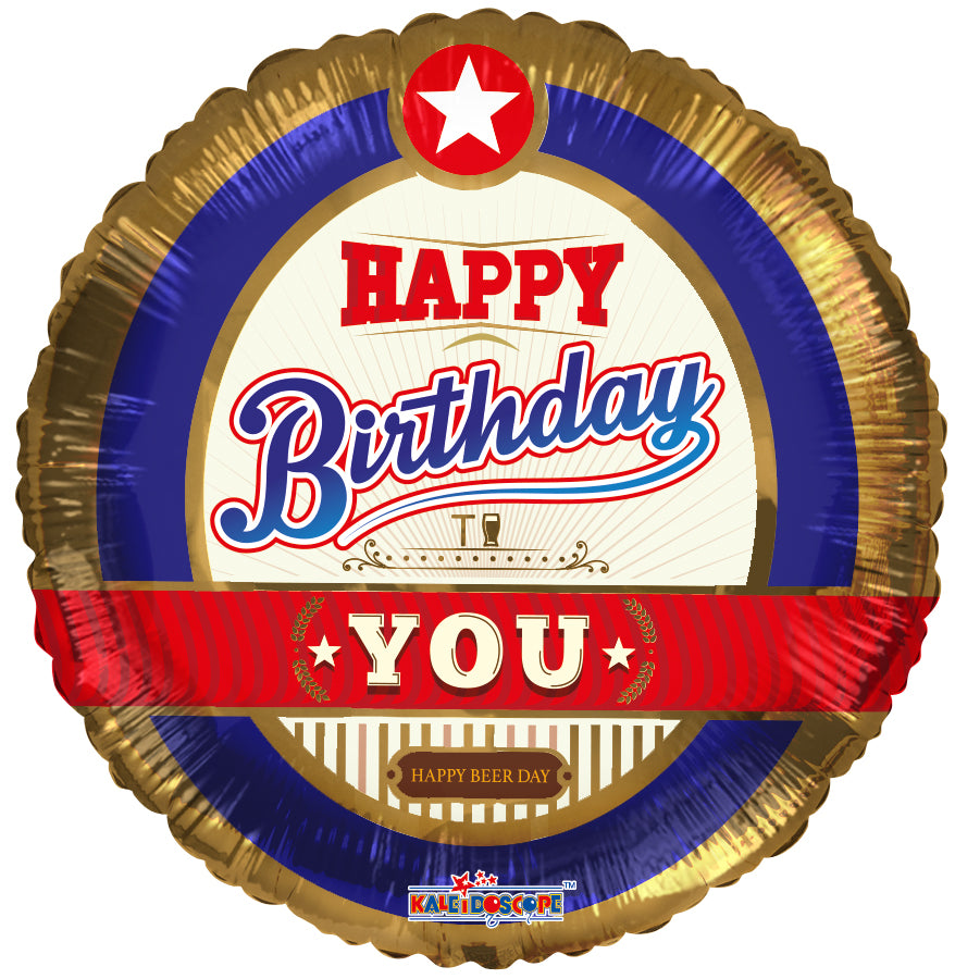 18" Birthday To You Beer Label Foil Balloon