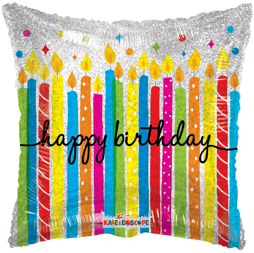 18" Birthday Big Candles Holographic Foil Balloon
