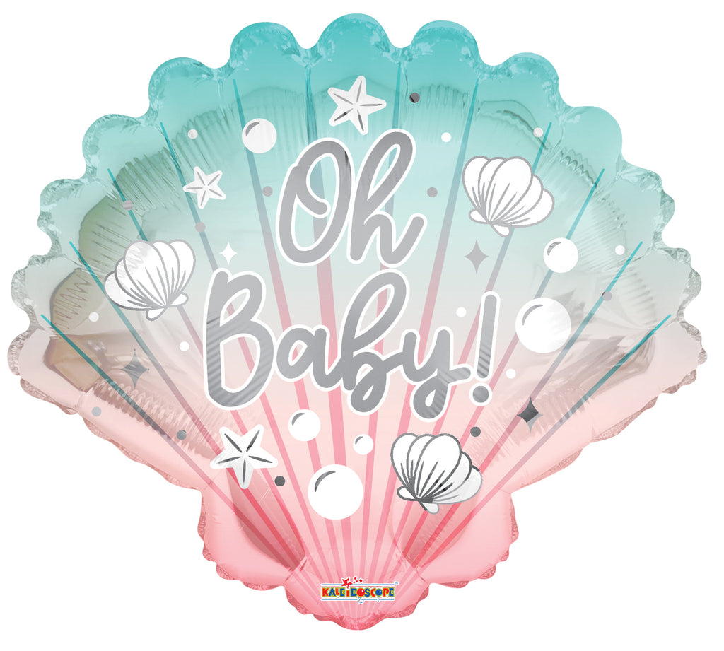 28" Oh Baby Shell Foil Balloon