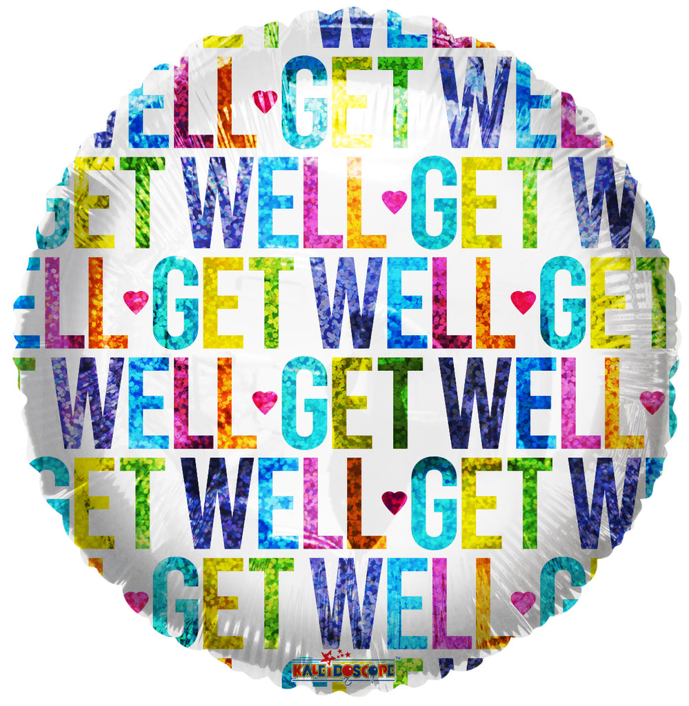 18" Get Well Colorful Foil Balloon