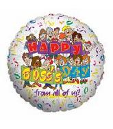 9" H. Boss Day From All of Us Airfill Only Mylar Balloon