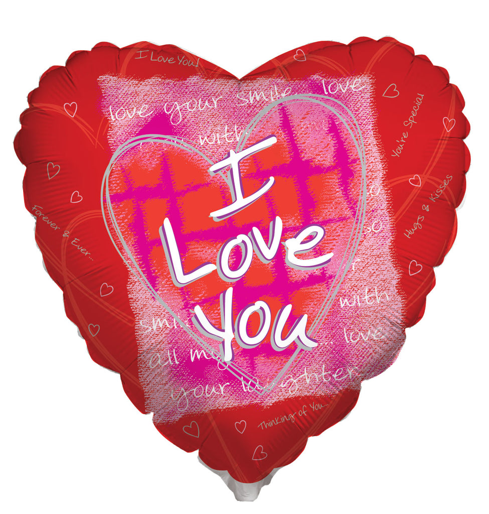 36" I Love You Collage Balloon