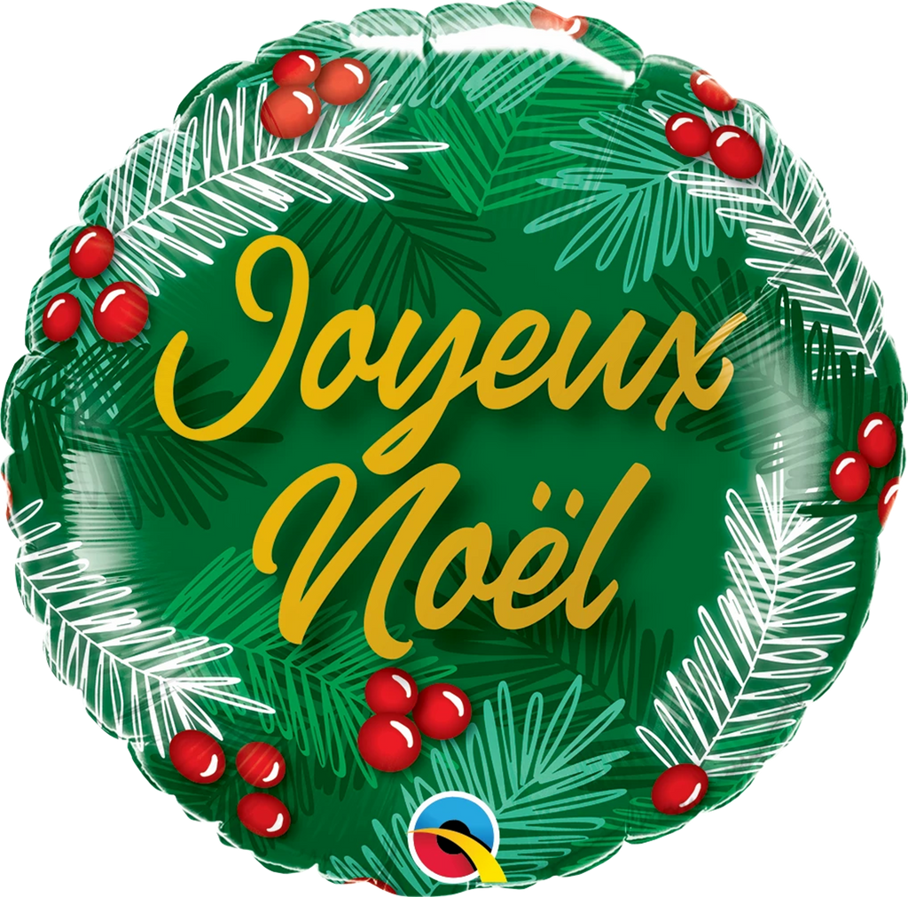 18" Joyeux Noel-Branches De Sapin Foil Balloon