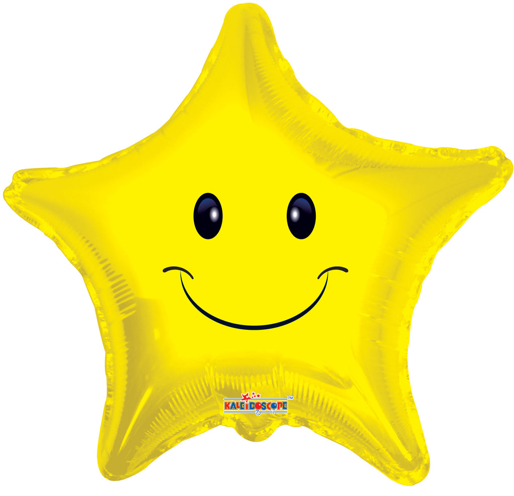 9" Airfill Only Smiley Face Star Balloon