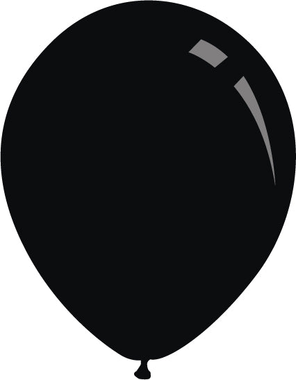 12" Standard Black Decomex Latex Balloons (100 Per Bag)