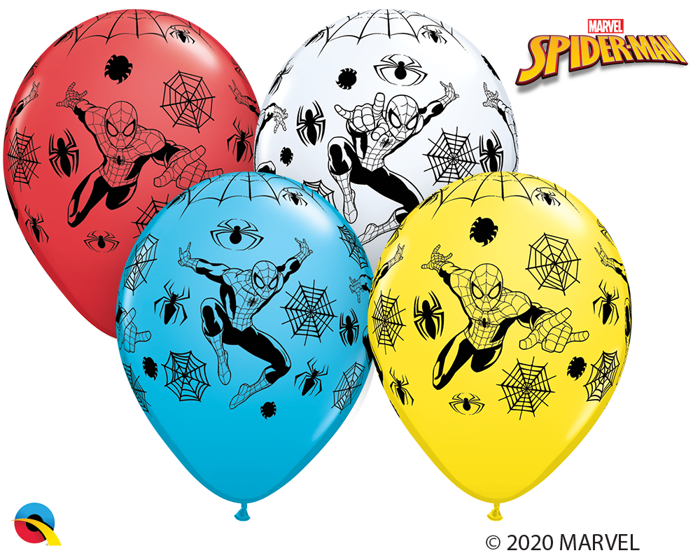 11" Assorted (25 Per Bag) Marvel's Spider-Man Latex Balloons