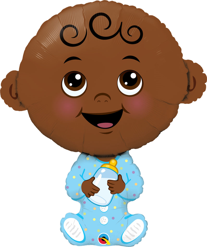 38" Shape Baby Boy-Brown Skin Tone Foil Balloon