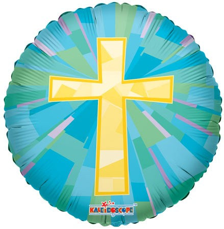 18" Gold Cross Mylar Balloon