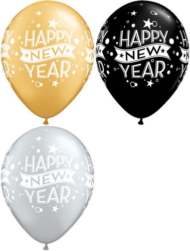 11" Assorted Happy New years Confetti balloon (50 Count)