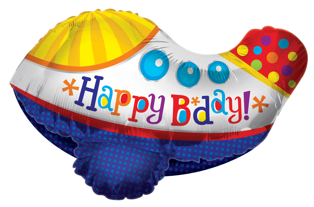 24" Happy Birthday Airplane 3D Balloon