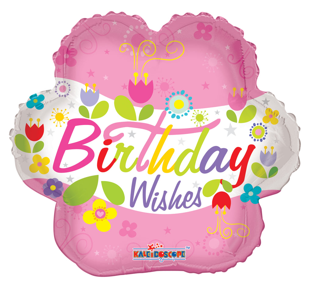 4" Airfill Only Birthday Wishes Flower Balloon