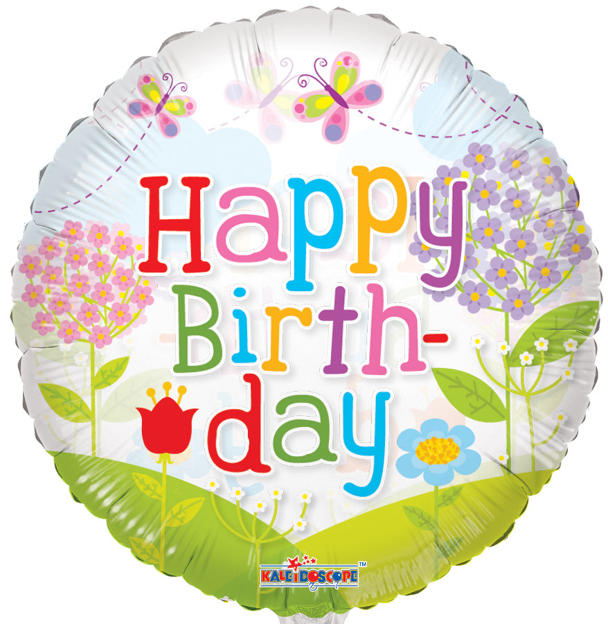 18" Birthday Landscape Clear View Balloon