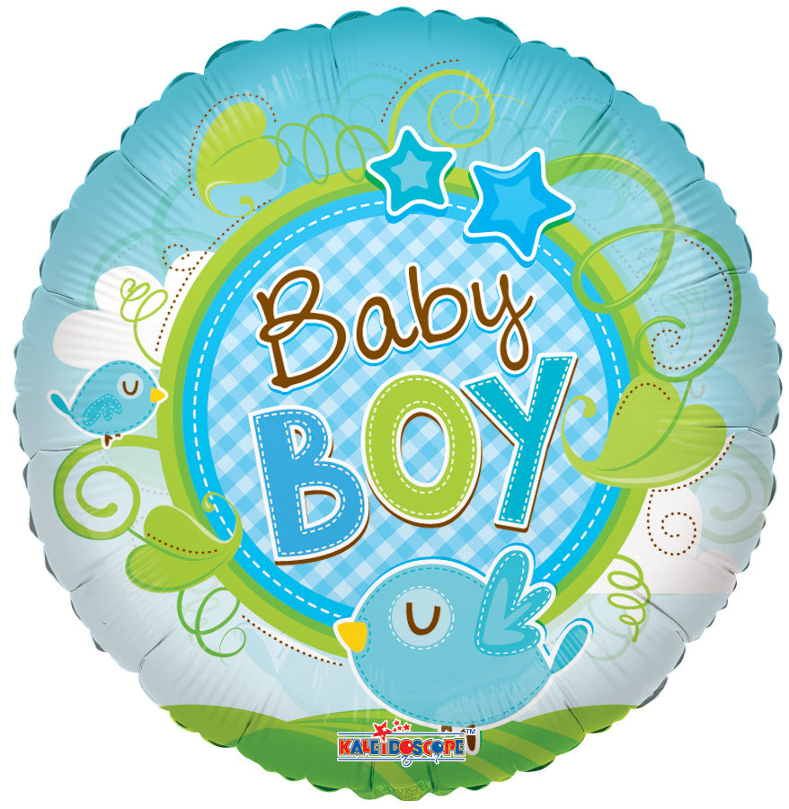 18" Baby Boy Bird Clear View Balloon