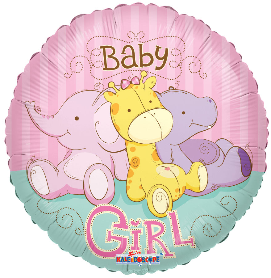 18" Baby Girl Jungle Animals Balloon
