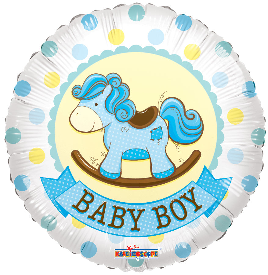 18" Baby Boy Roking Horse Gellibean Balloon