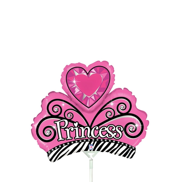14" Airfill Only Mini Air Shape Princess Tiara Balloon
