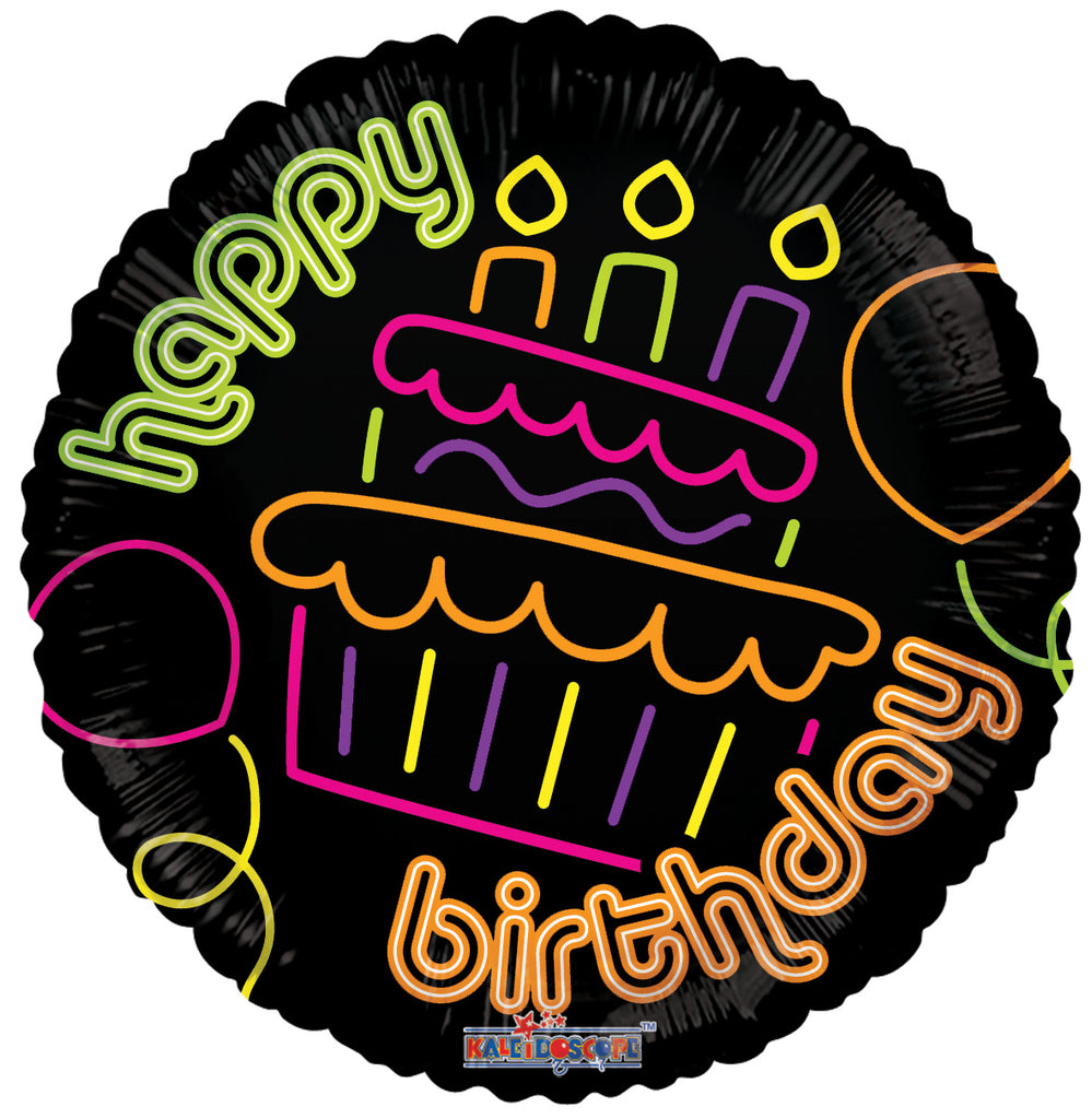 18" Birthday Cupcake Neon Gellibean Balloon