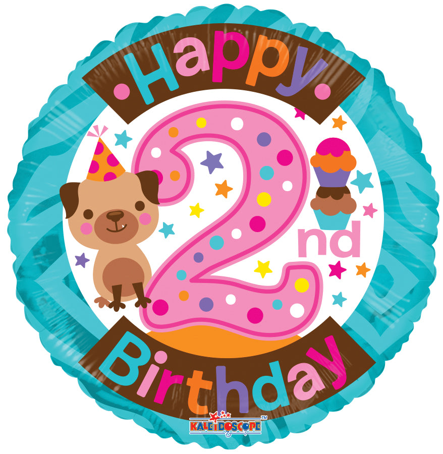 18" 2nd Birthday Girl Balloon