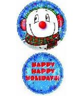 9" Airfill Only Lil Fuzzie Snowman (Happy Holidays) Balloon