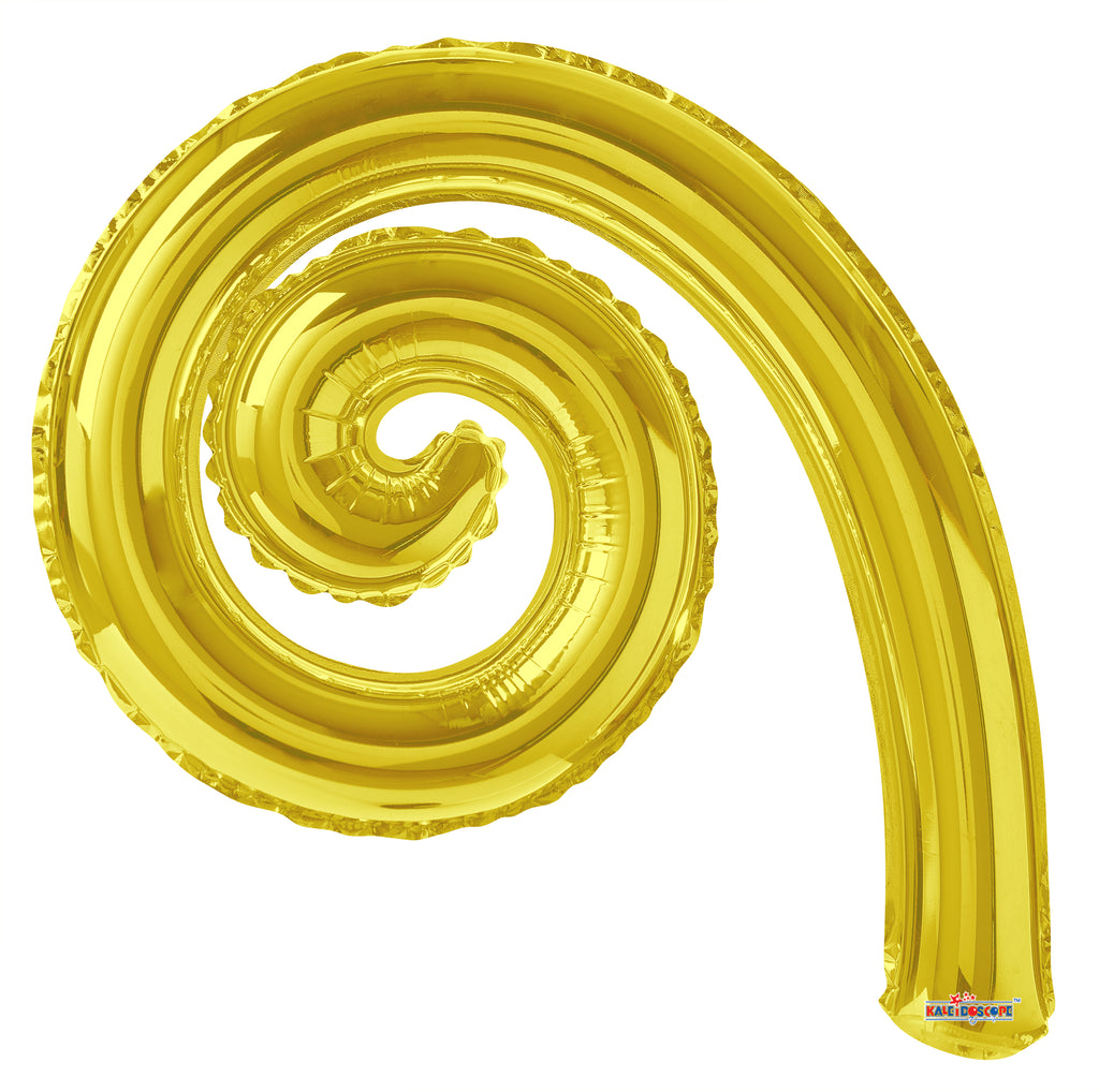 14" Airfill Only Kurly Spiral Gold Balloon