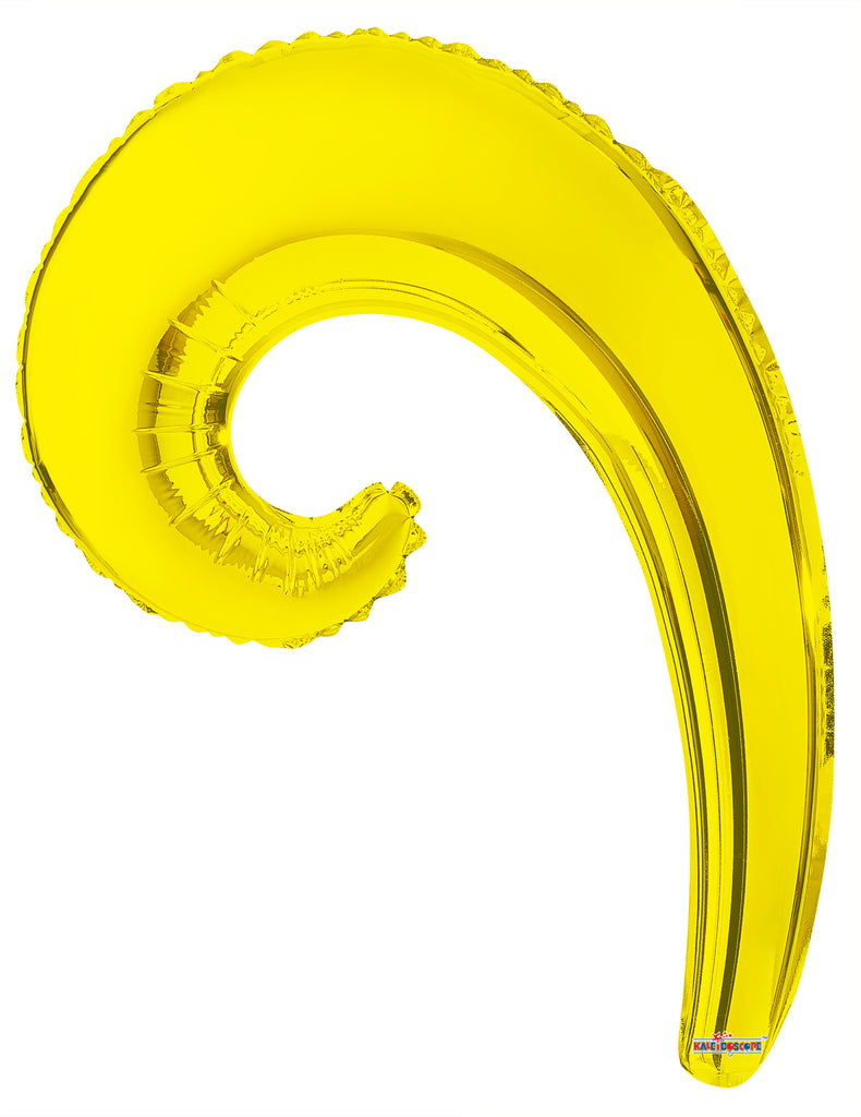 14" Airfill Only Airfill Only Kurly Wave Yellow Balloon