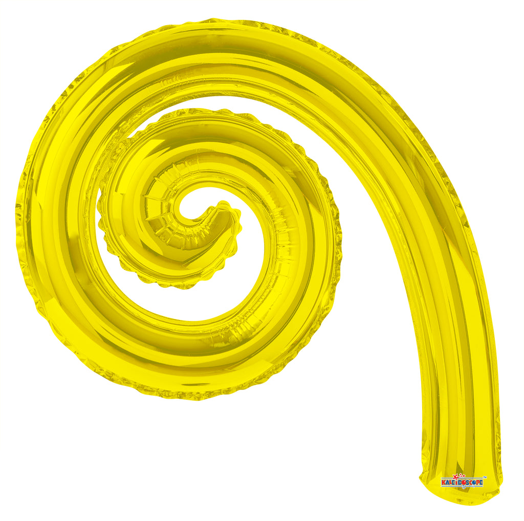 14" Airfill Only Kurly Spiral Yellow Balloon