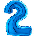 7" Airfill Only (requires heat sealing) Number Balloon 2 Blue