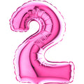 7" Airfill Only (requires heat sealing) Number Balloon 2 Fuschia