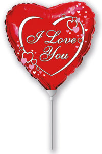 9" Airfill Only I Love You Foil Balloon