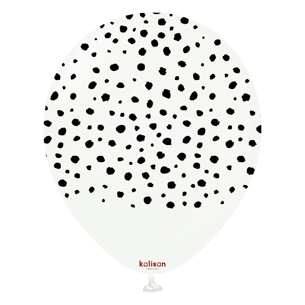 12" Safari Cheetah White Printed Kalisan Latex Balloons (25 Per Bag)