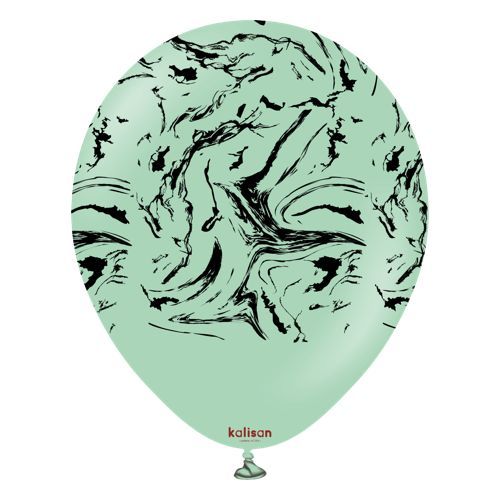 12" Kalisan Nebula Print Macaron Green Latex Balloons (25 Per Bag)