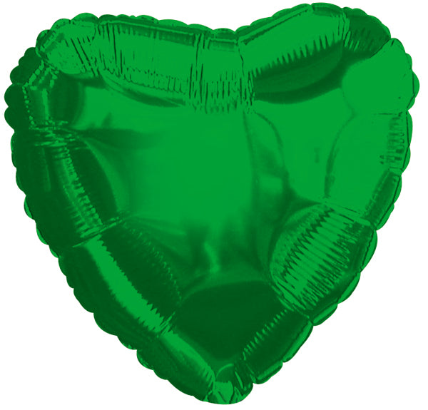 18" CTI Brand Green Heart Foil Balloon