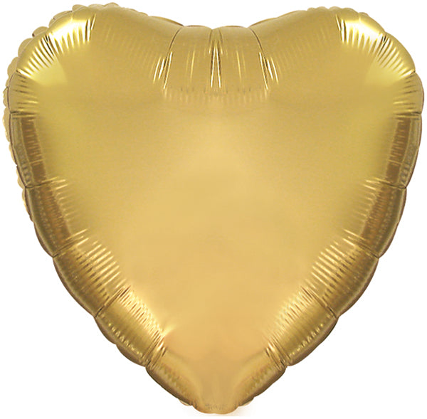 18" CTI Brand Antique Gold Heart Foil Balloon