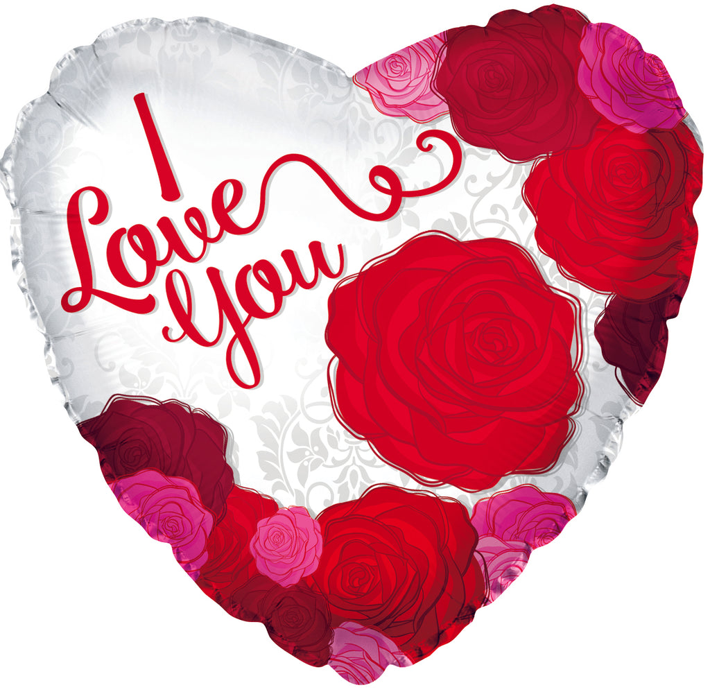 17" I Love You Big Roses Foil Balloon